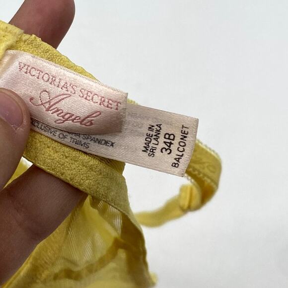 Victoria's Secret Angel's Y2K 2007 Balconet Yellow Lace Bra - Picture 4 of 5